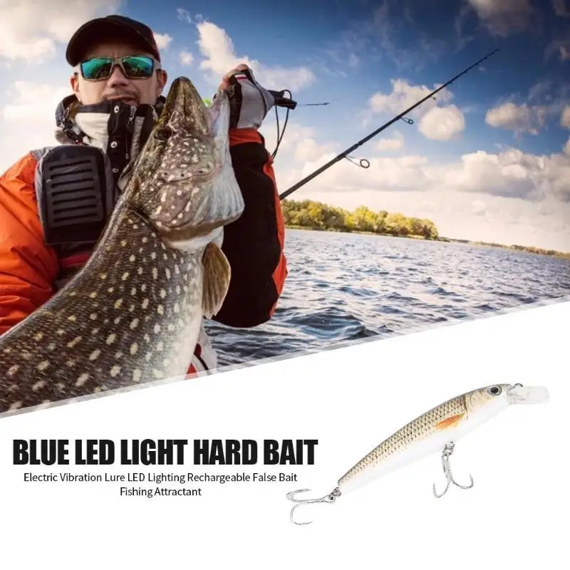Светодиодный рыболовная приманка с вибрацией перезаряжаемая подергивающая
