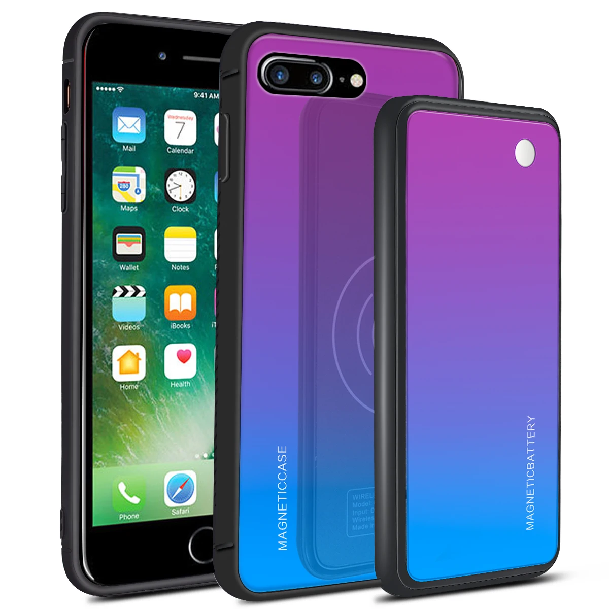 Чехол для iPhone 11/11 Pro/11 Pro Max/X/XS/XR/XS Max/7/8/7 Plus/8 plus с 5000 мАч, беспроводное зарядное устройство, чехол - Цвет: iPhone 7 Plus 8 Plus