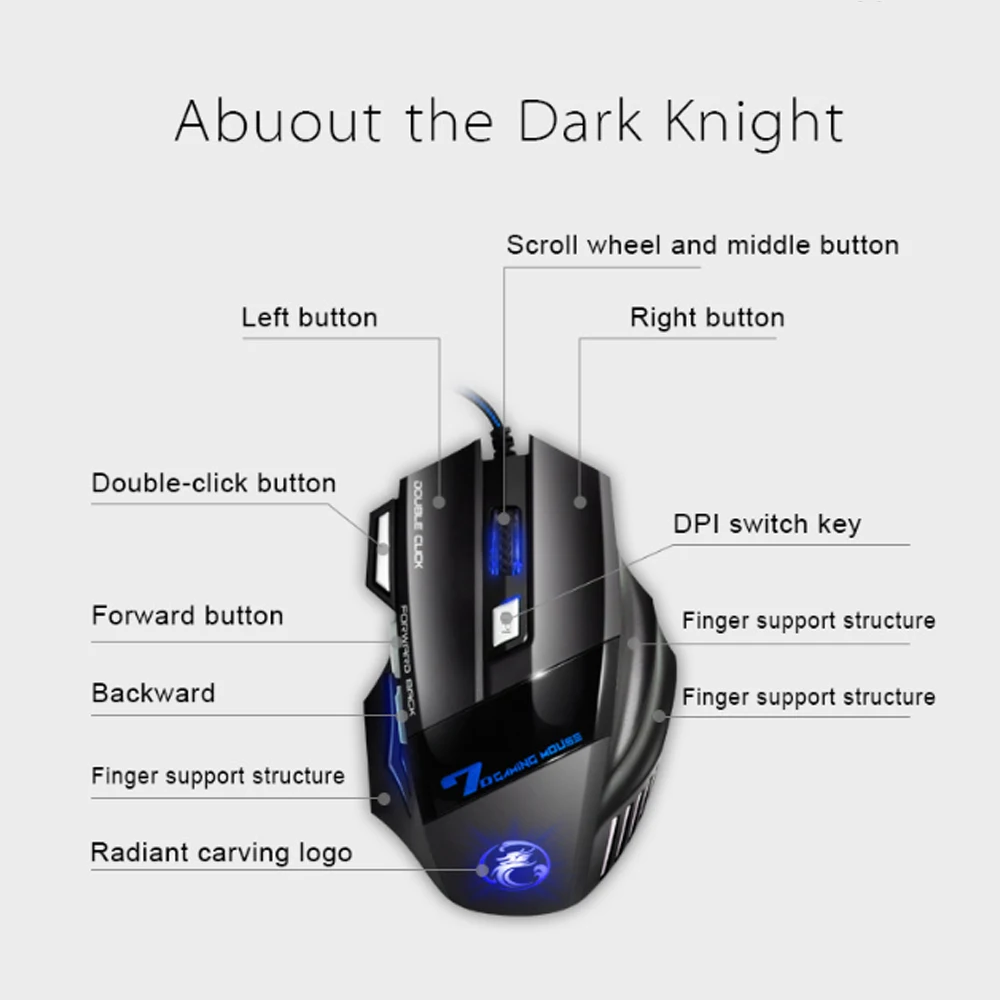 X7 игровой Мышь 7 ключ красочный RGB дыхание светильник игровая есть курица