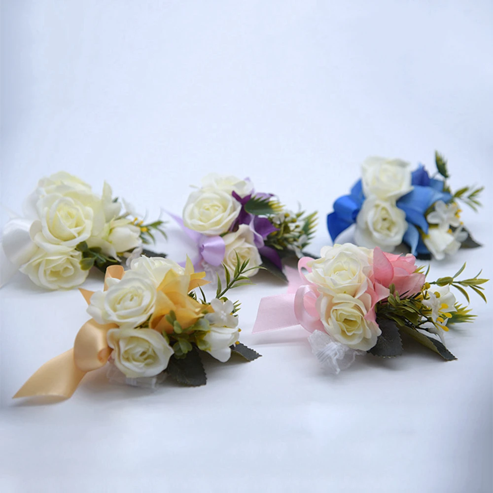 

Wedding Bridesmaid Hand Wrist Corsage Decorative Flower For Hand Fowers Wedding Bouquet Mariage Wedding Prom Accessories YYY8086