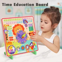 Children Montessori Wooden Clock Education Board Toys Multifunctional Learning Calendar Weather Season Time Teaching Aids Gifts 2