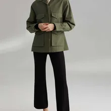 Женская куртка нордическая армейская Зеленая рабочая одежда куртка Мини куртка