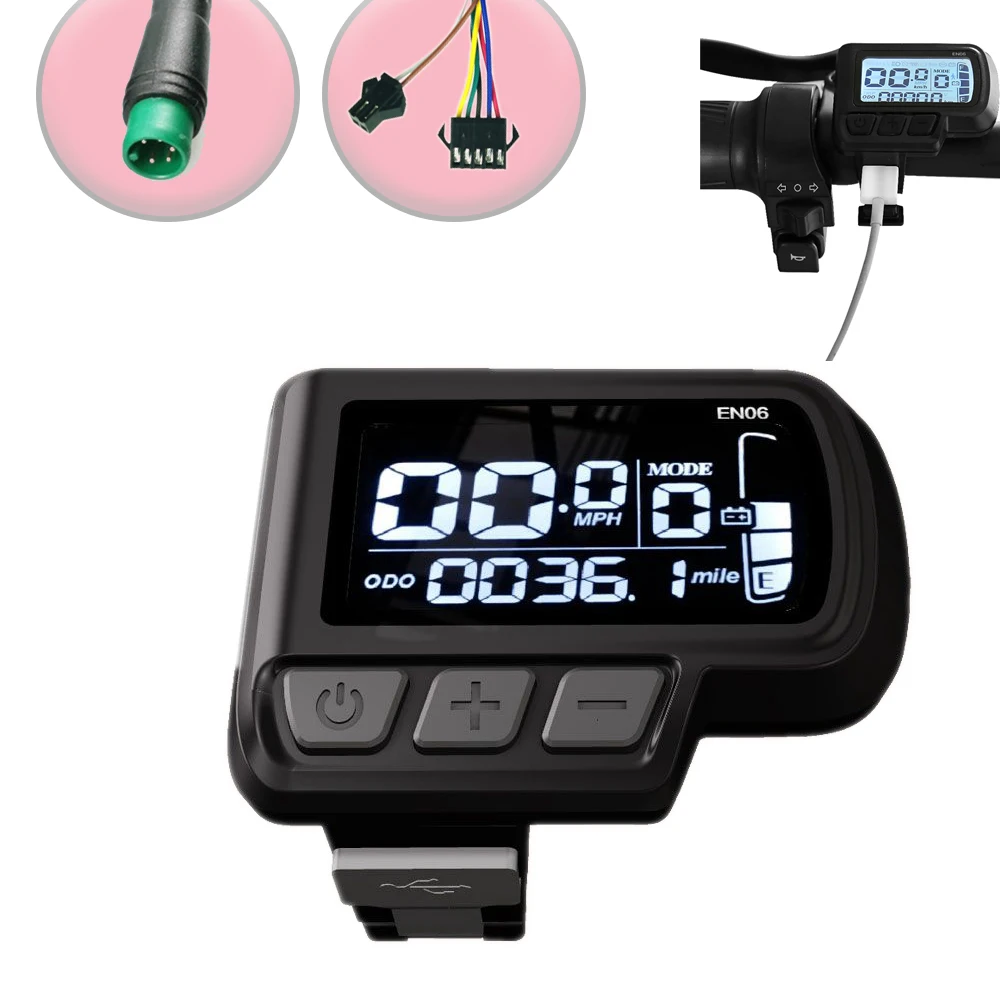 

24V 36V 48V 60V Ebike Panel LCD Screen Display for Electric Bicycle Scooter EN06 with USB