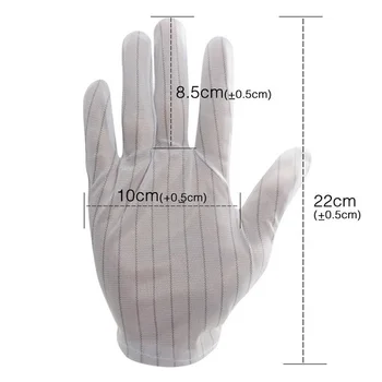 

50 Pair Reusable Antistatic Stripe Protective Gloves With Anti-slip Granules Tensile And Durable Gloves