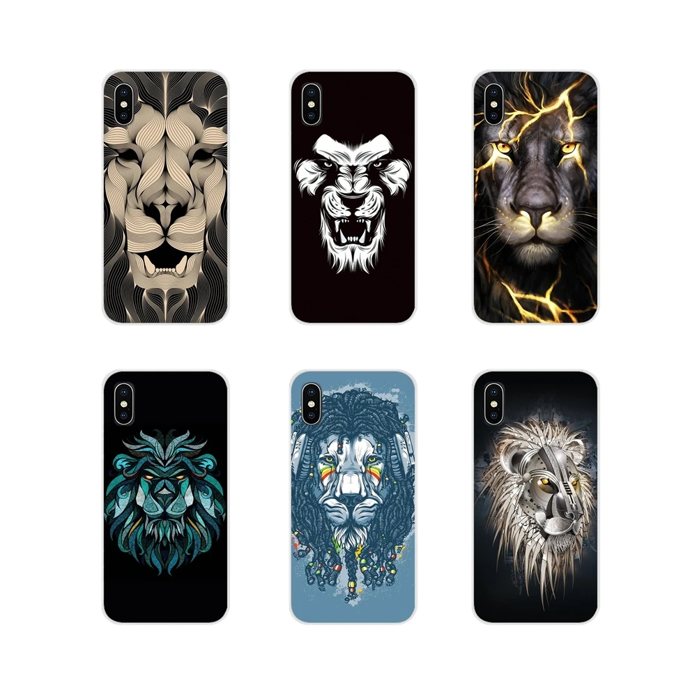 Soft Cases Cover For Apple iPhone X XR XS 11Pro MAX 4S 5S 5C SE 6S 7 8 Plus ipod touch 5 6 abstract cool digital angry lion head | Мобильные
