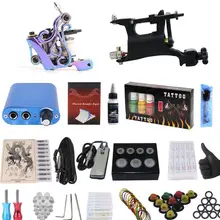 Профессиональный Полный роскошный комплект татуировок машина 2шт лайнер+ шейдер поворотный корпус художественный пистолет набор чернил блок питания Поставка ручек
