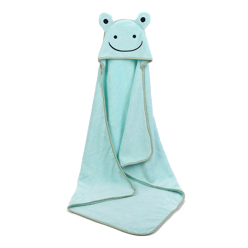 Asciugamano da bagno per neonato con cappuccio Asciugamani per neonato in pile di corallo cartone animato Coperta Accappatoio per neonato - immagine 3