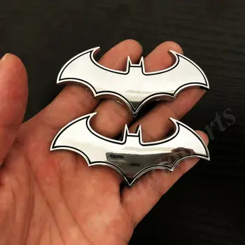 

2pcs 3D Metal Chrome Batman Dark Knight Mask Car Emblem Badge Decal Sticker