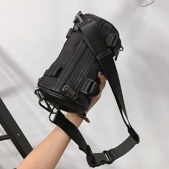 

Ellacey 2020 Fashion Barrel shaped Oxford Bag Casual Trend Women's Bag Simple Pillow Bag Oxford Splice PU Leather Crossbody Bag