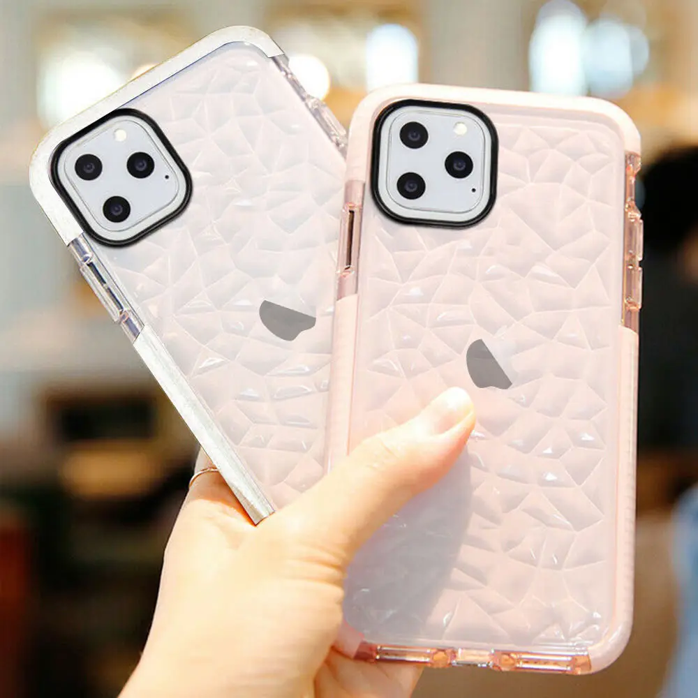 Clear Silicon Case for IPhone SE 2020 11 Pro Max Xs X Xr Diamond Design Slim Shockproof Soft Cover 8 7 Plus 6 6s 5 5s |