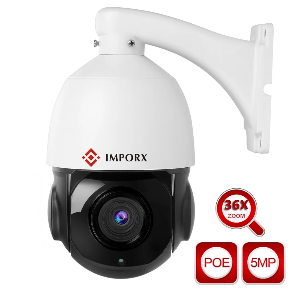 

5MP Super HD 2592x1944P Built-in POE Pan/Tilt 36X Zoom Speed Dome IP Camera Compatible With 48V POE NVR H.264/H265