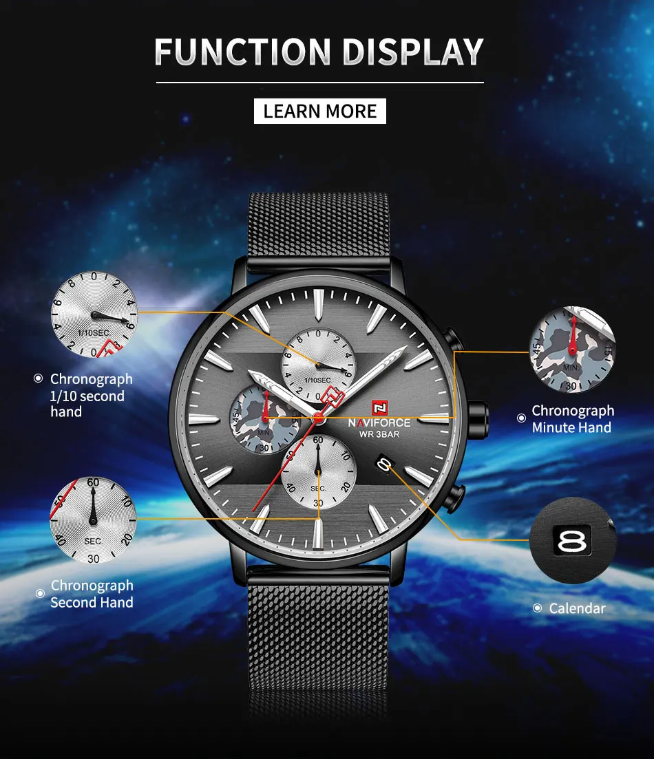 NAVIFORCE Топ для мужчин s часы брендовые Роскошные Модные Кварцевые водонепроницаемые мужские часы спортивные стальные военные наручные часы Relogio Masculino