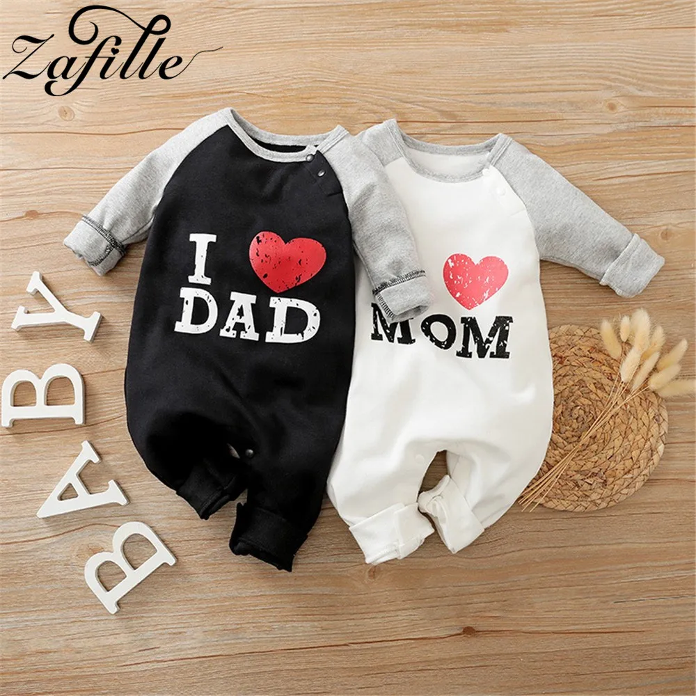 ZAFILLE для новорожденных маленьких мальчиков комбинезон I Love Mom (Я люблю маму) и папа