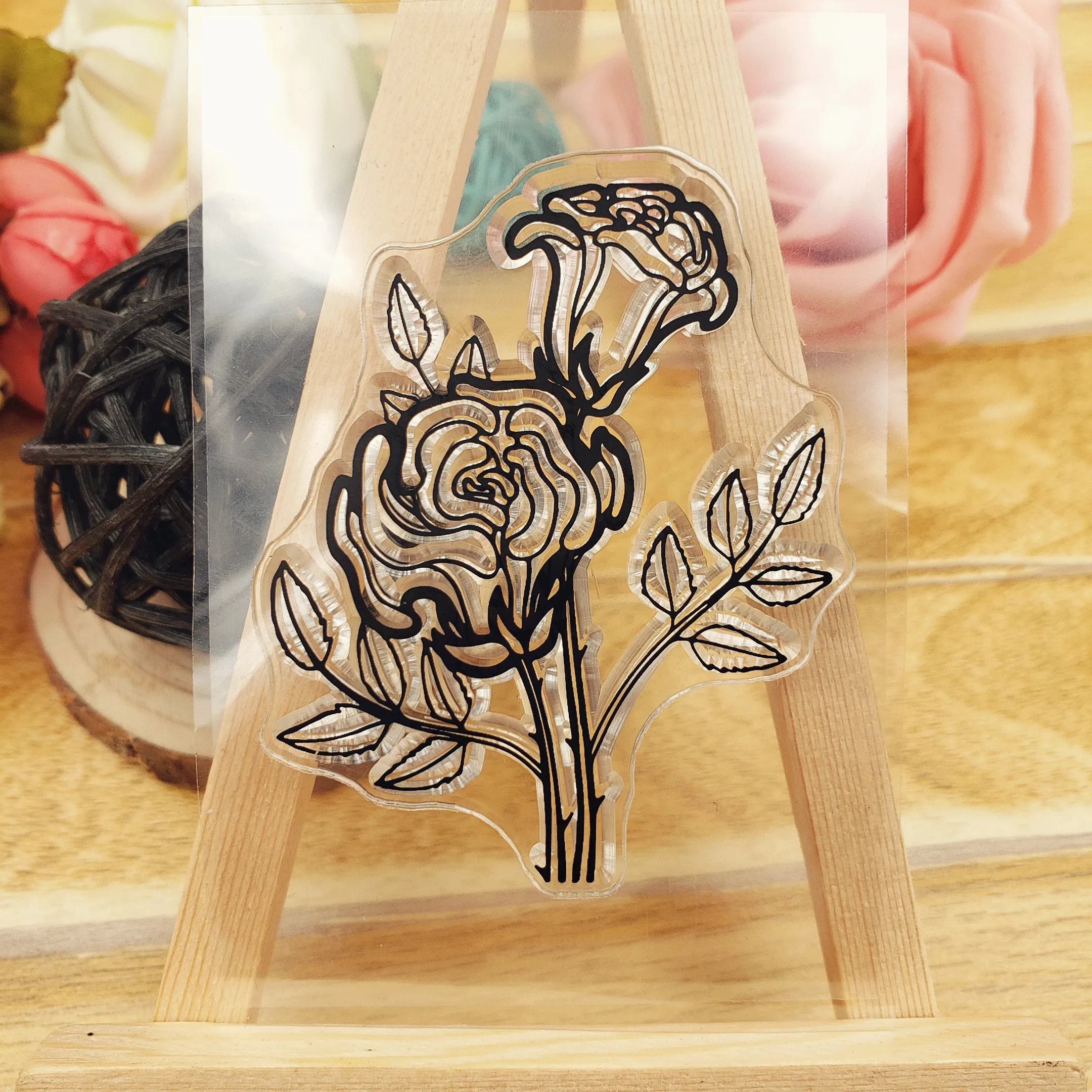 Rose 1sheet Vintage Craft Transparent Clear Stamps Scrapbooks Silicone Clear Stamps For Scrapbooking Photo Album