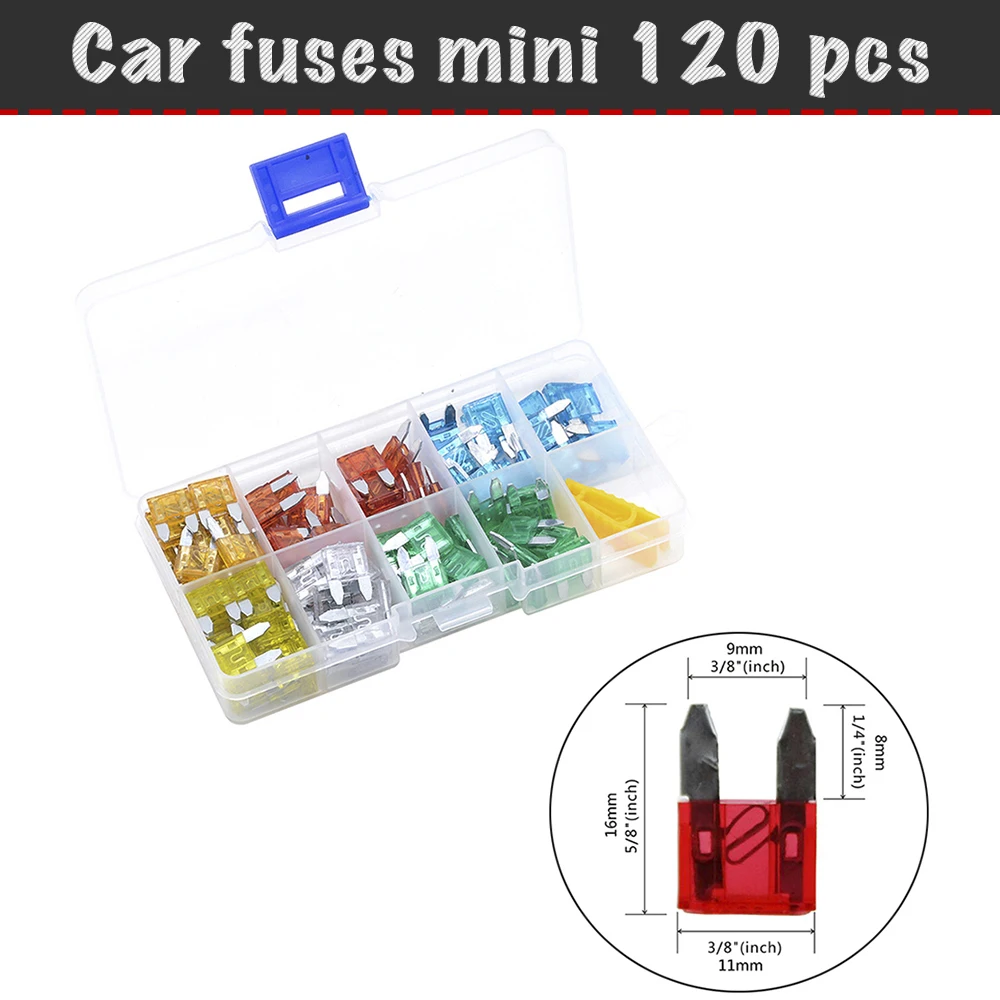 

Flag fuse car fuse mini (5A, 10A, 15A, 20A, 25A, 30A) - 120 pieces/set