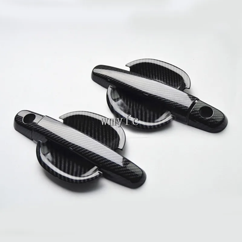 Для Toyota Corolla E140 E150 2007-2013 углеродное волокно хромированная дверная ручка крышка чаши Отделка 1 комплект аксессуары наклейки для стайлинга автомобилей