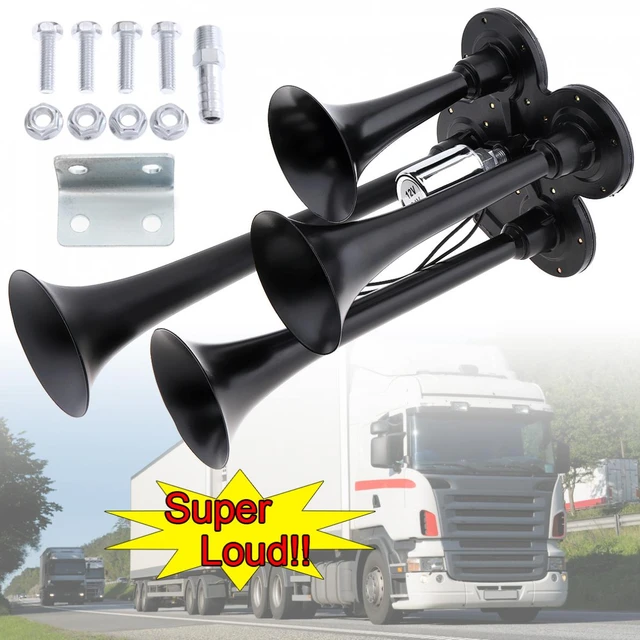 178DB Super Loud Car Horn 12V Four Trumpet Electronically Controlled Vehicle  Car Air Horn for Car Truck Boat Motorcycle - AliExpress