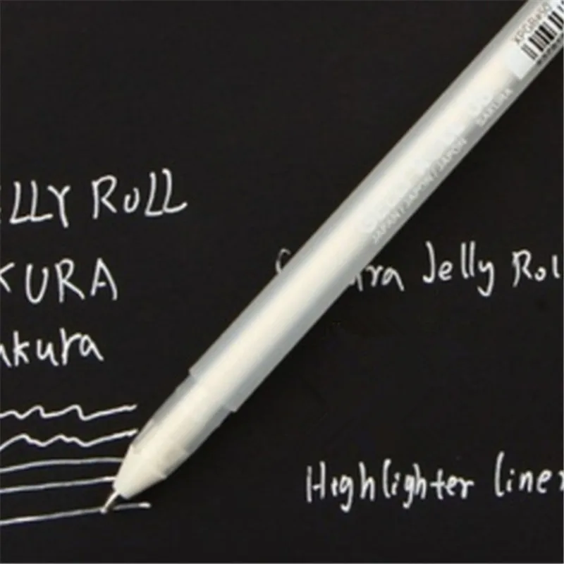 White Ink 0.8MM Gel Pen Unisex Pen Gift For Kids Stationery Office Learning student School Supplies gel pens