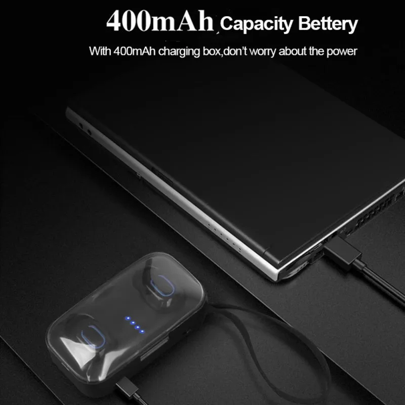 For Bluetooth V5.0+EDR version T18S Wireless Earphone With Charging Box Headset Suit For Laptop/PC/Tablet Bluetooth Devices