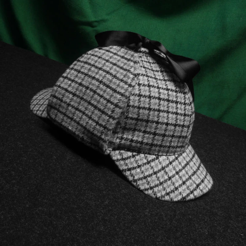 Шерлок Холмс шапка унисекс Зимняя шерстяная береты для мужчин олень большой обхват головы Британский MS ДЕТЕКТИВНАЯ шапка BLM216