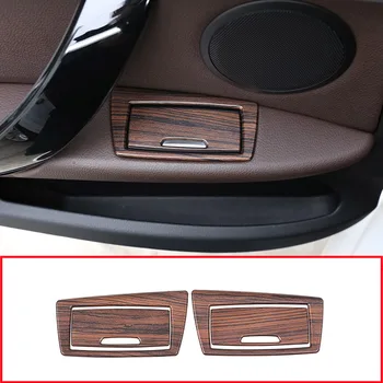 

Car accessories 4 pcs Pine Wood Grain ABS Matte Chrome Interior Tail Door Switch Frame Button Cover For BMW X1 F48 2016-2019