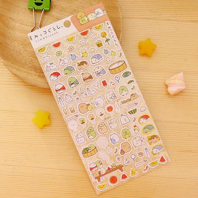 1pcs Sumikko Gurashi Paper Sticker Cute Bear Penguin Cat Decorative Adhesive for Diary Letter Scrapbook Stationery 4