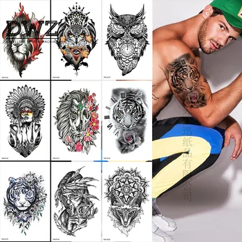 

Waterproof tattoo stickers Personalized totem animal tattoo stickers Big flower arm tattoo stickers