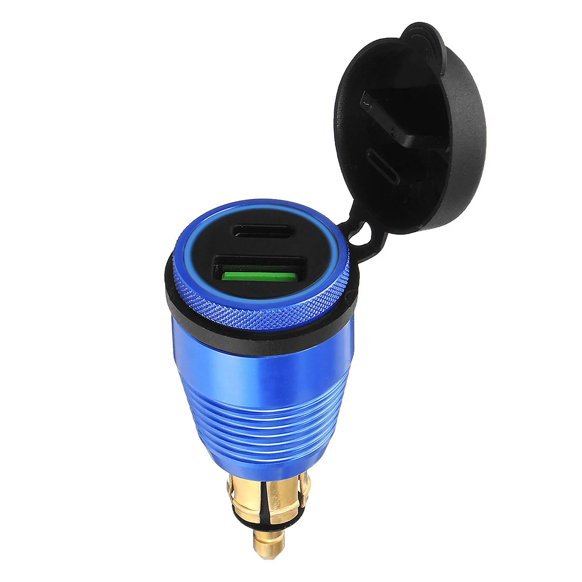Blue Blue Light Алюминий 12V 24V светодиодный кабель для быстрой зарядки с 3,0 Тип usb C авто зарядное устройство для Зарядное устройство Мощность адаптер для автомобиля Лодка ATV для телефона на мотоцикл - Название цвета: Blue Blue Light