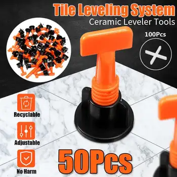 

50sets Level Wedge Tile Spacer Tile Leveling System Leveler With 100pcs Fixed Position Tool For Flooring Wall Carrelage