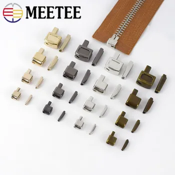 

Meetee 3# 5# 8# 10# 10sets Single Open Slider Plug Accessories ZA206 Insert Box Pin Retainer for Metal Zipper Replacement Kit