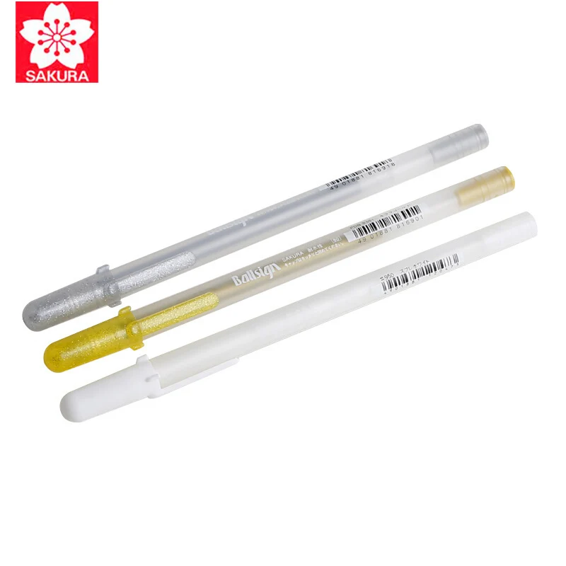 Cheap Sakura Gelly Roll Pen Liner Basic Highlighter White Gold Silver Color  Drawing Paint Marker Art A6499