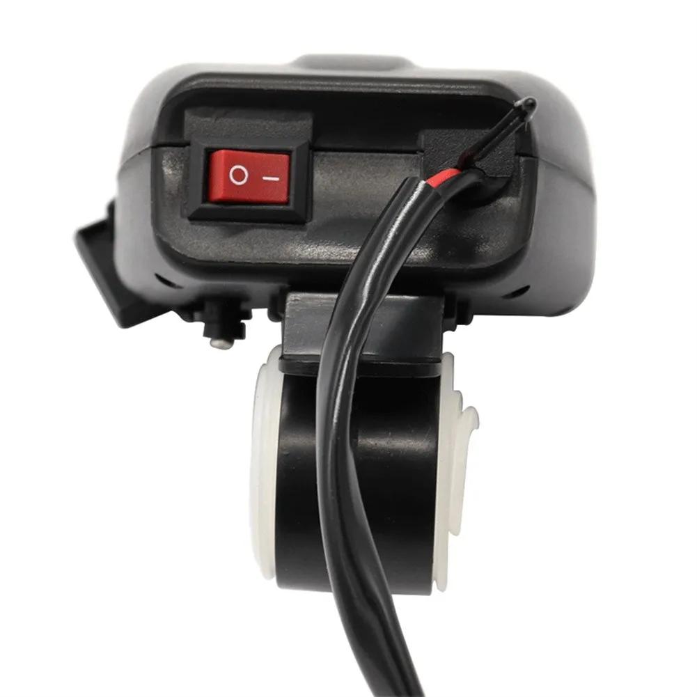 Dual USB Motorcycle Handlebar Charger Socket Switch And Mounts Parts Waterproof