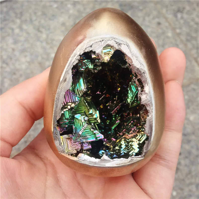Красивый образец минерала висмута яйцо Кристалл переливающийся минералы камни предметы домашней мебели 1 шт
