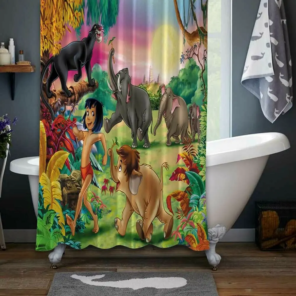 Novità The Jungle Book Happy Together Print Tenda Da Doccia Personalizzata