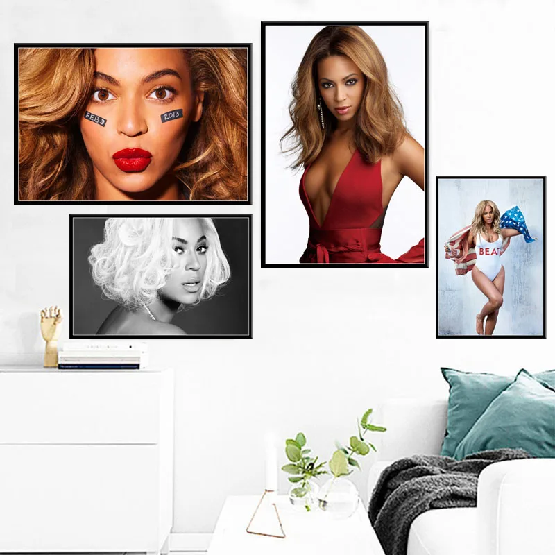 

Beyonce Super Music Singer Star Pop Art Painting Silk Canvas Poster Wall Home Decor obrazy plakat