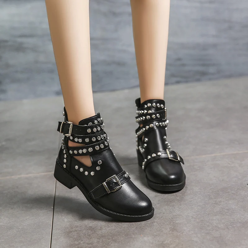 Women Ankle Boots Women's Fashion Rivet 