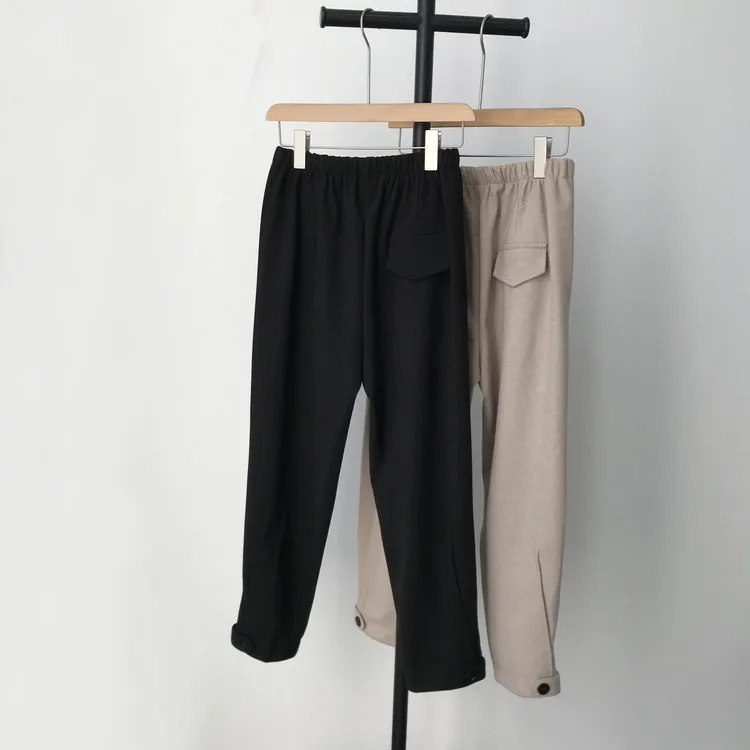 Шерстяные Харун брюки женские осенние и зимние девять очков корейской версии высокой талии тонкие повседневные редиски брюки