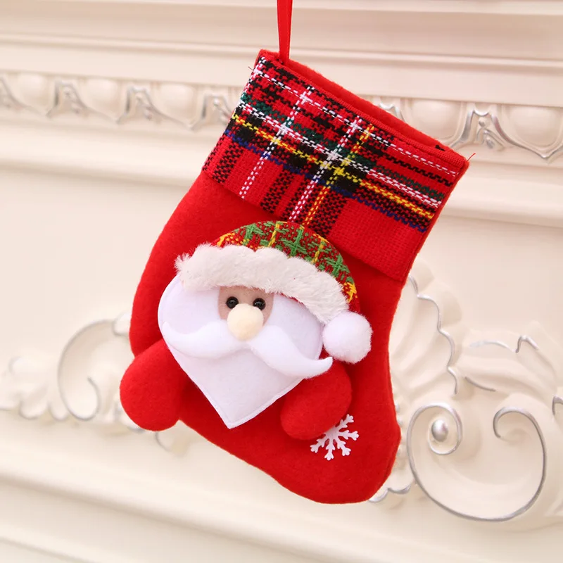Милые рождественские чулки, носки Санта-Клауса, маленькие держатели для подарков, украшения для камина, елки, рождественские украшения для дома