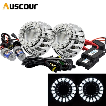 

2.5 inch Bi xenon hid Projector lens for led day running angel eyes mask shrouds fit for H1 H4 H7 car retrofit car assembly kit