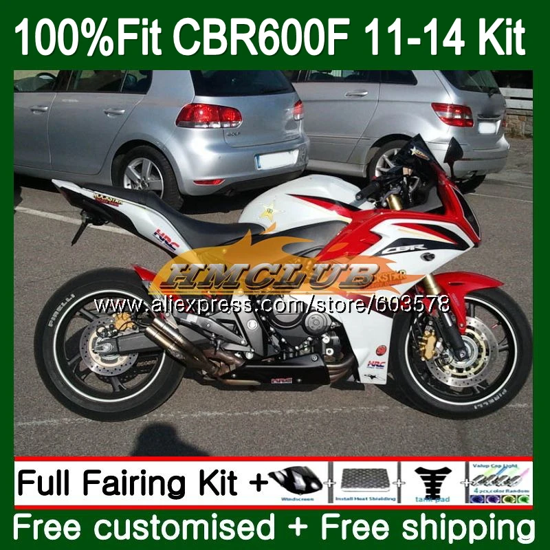 Литья под давлением для HONDA CBR600F4i 2011 2012 2013 129CL. 24 CBR 600 F 600F CBR600 F F4i CBR600F, 11, 12, 13, 14, Обтекатели красный, белый - Цвет: No. 1