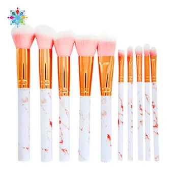 

10pcs Makeup Brushes Set Professional Cosmetic Brush Powder Foundation Brush Marbling Concealer Eye Shadow Lip Blending Brush