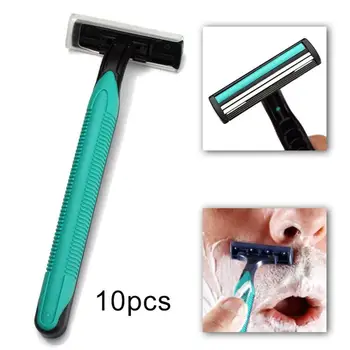 

10pcs/set Stainless Steel Blade Razor Bathrooms Disposable Safety Shaving Handle Razor For Man Face Care Shaving