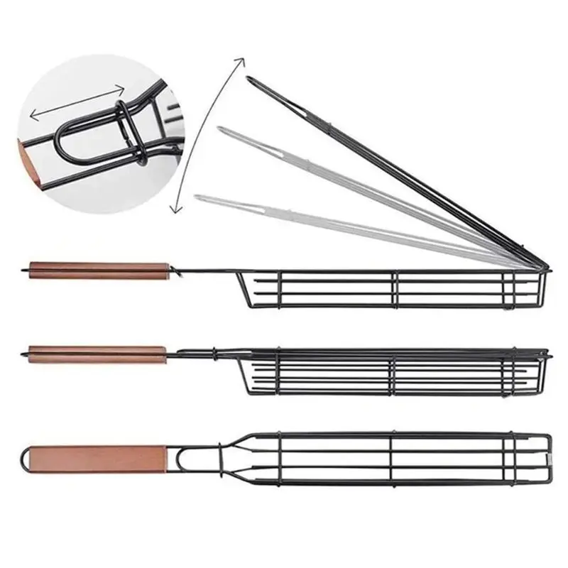 BBQ Kabob Grilling Basket Skewers Rotisserie Kebab No Stick Basket Cooking BBQ Grill Accessories Non-Stick Kabob Baskets