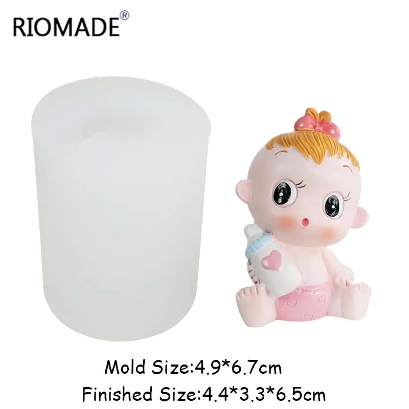 Milch Flasche Baby Mädchen Junge Silikon Form Für DIY Schokolade Fondant Kuchen Dekorieren Werkzeuge Gips Kerze Handwerk Cartoon Form – Detail 2