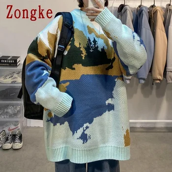 

Zongke 2020 New Spring Casual Sweater Men Slim Fit Knitted Pullover Men Fashion Brand Camouflage Mens Sweaters Warm M-2XL