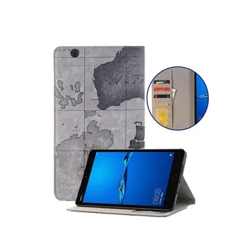 

Case For Huawei MediaPad M3 8.4 BTV-W09 BTV-DL09 8.4 inch Map Pattern PU Leather Fashion Cover Flip Stand Hybrid Tablet Case
