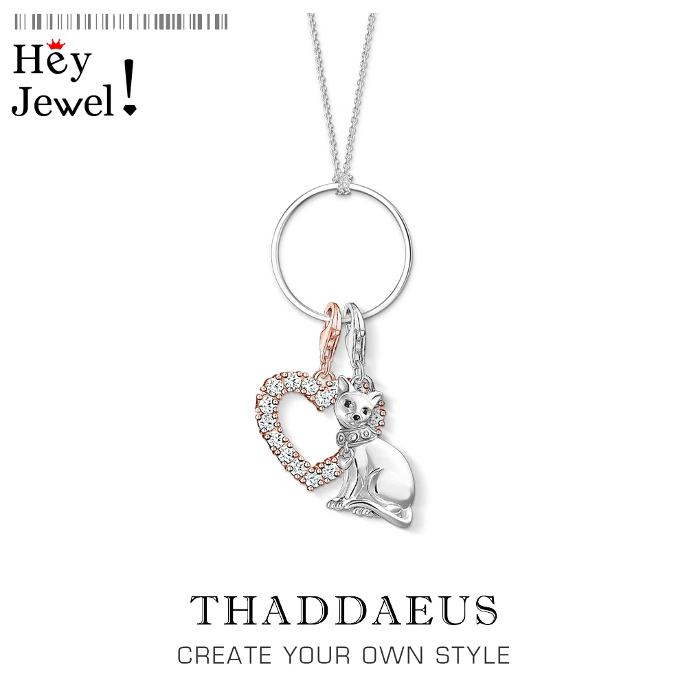 Ожерелье с подвеской в виде сердца и сиамского кота Весенняя мода 2020 милая