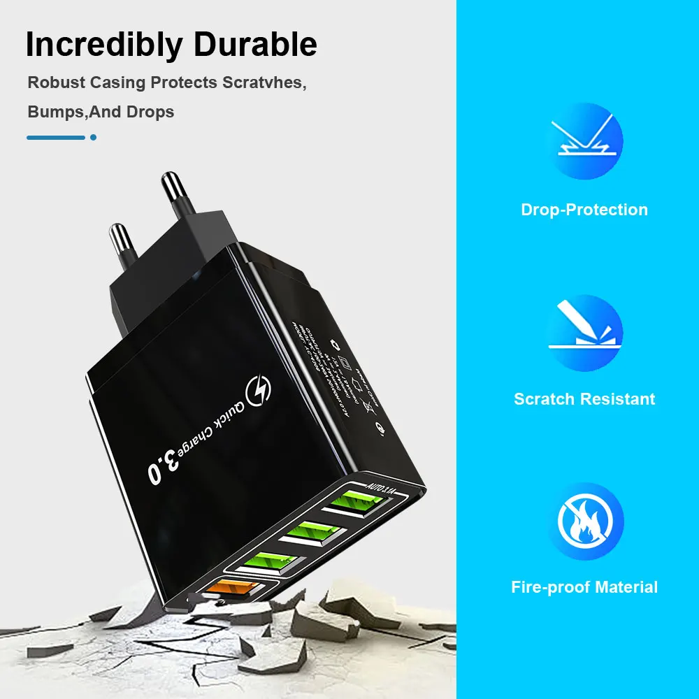 30 Вт Быстрая зарядка 5 в 3.1A QC 3,0 USB зарядное устройство для iPhone X 11pro samsung A50 A30 huawei Xiaomi Note 7 8 Быстрая зарядка настенный адаптер