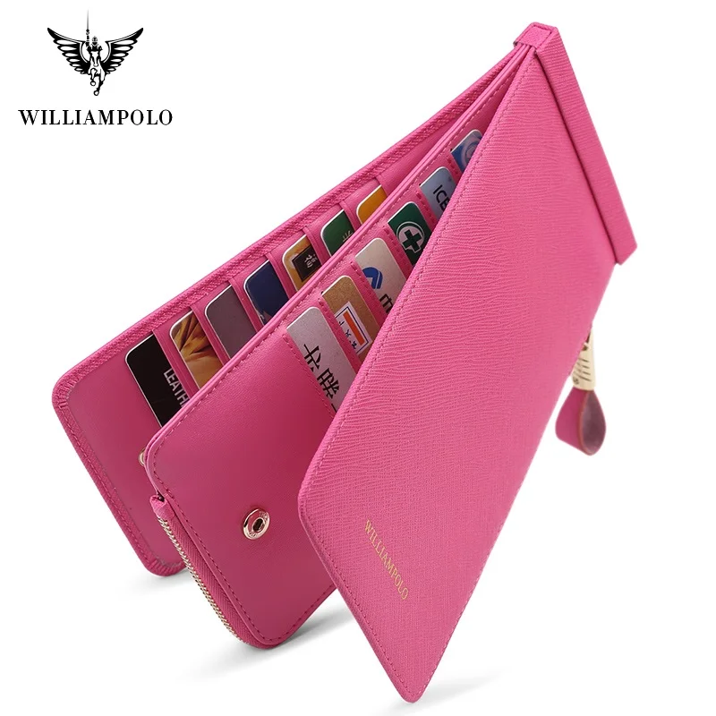 WilliamPolo New Product Long Wallet Multi-Card Holder Simple Large-Capacity Card Holder Women's Wallet Bank Card Holder P266 WilliamPolo New Product Long Wallet Multi-Card Holder Simple Large-Capacity Card Holder Women's Wallet Bank Card Holder P266