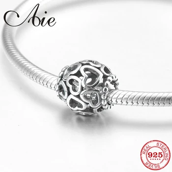 

2018 New DIY gift 925 Sterling Silver fashion hollow out heart fine beads Fit European Charm Bracelet Jewelry making